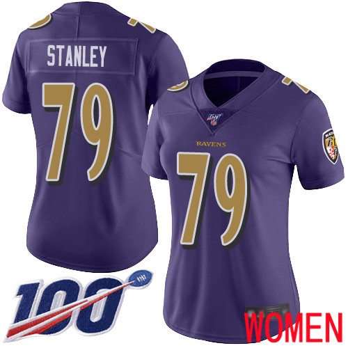 Baltimore Ravens Limited Purple Women Ronnie Stanley Jersey NFL Football #79 100th Season Rush Vapor Untouchable